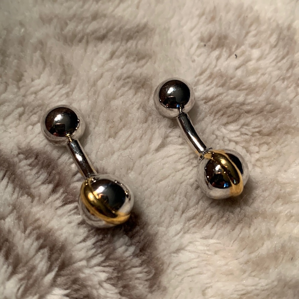 Men’s silver and gold cufflinks